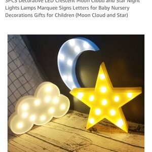 Charming LED Moon, Star, and Cloud Night Lights for Kids